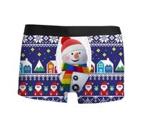 Biancheria intima lunga da uomo, rosso, stampa digitale 3D, traspirante, comoda e alla moda, con vita intima boyshort, lettera da uomo, Lilla, L