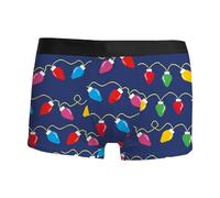 Biancheria intima lunga da uomo, rosso, stampa digitale 3D, traspirante, comoda e alla moda, con vita intima boyshort, lettera da uomo, Blu marino, M