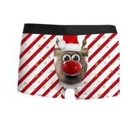 Biancheria intima lunga da uomo, rosso, stampa digitale 3D, traspirante, comoda e alla moda, con vita intima boyshort, lettera da uomo, gold, XL
