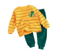 Biancheria intima lunga in puro cotone per bambini con stampa di dinosauro per casa cucina adolescente, a, 4-5 Anni