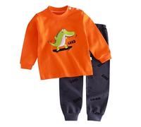 Biancheria intima lunga in puro cotone per bambini con stampa di dinosauro per casa cucina adolescente, i, 12-24 Monate