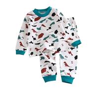 Biancheria intima lunga in puro cotone per bambini con stampa di dinosauro per casa cucina adolescente, Mimetico, 12-24 Monate