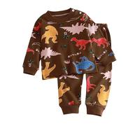 Biancheria intima lunga in puro cotone per bambini con stampa di dinosauro per casa cucina adolescente, p, 3-4 Jahre
