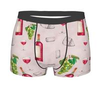 Biancheria Intima Per Gli Uomini Bottiglia di Vino Rosso Vetro Uva Boxer Shorts Per Gli Uomini Con Elastico In Vita Boxer Slip Uomo Tempo Libero Pantaloni Biancheria Intima, Come nella foto, S
