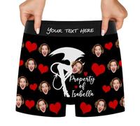 Biancheria intima personalizzata del viso degli uomini, slip del pugile degli uomini personalizzati con i regali di compleanno di San Valentino del viso XS-4XL, Stile 4., XX-Large