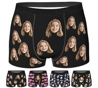 Biancheria intima personalizzata per gli uomini con il viso Boxer personalizzati Boxer personalizzati Regali divertenti per lui Marito Fidanzato, Stile 17, L
