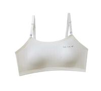 Biancheria intima ragazza 140 set biancheria intima senza schienale con coppe fisse e spalline regolabili per ragazze in estate e primavera durante la pubertà per medie e 7 anni, beige., 12-14 anni