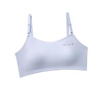 Biancheria intima ragazza 140 set biancheria intima senza schienale con coppe fisse e spalline regolabili per ragazze in estate e primavera durante la pubertà per medie e 7 anni, bianco, 14-16 anni