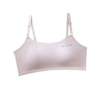 Biancheria intima ragazza 140 set biancheria intima senza schienale con coppe fisse e spalline regolabili per ragazze in estate e primavera durante la pubertà per medie e 7 anni, Colore: rosa., 12- 14
