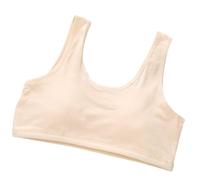 Biancheria intima ragazza set sport reggiseno allenamento bianco teen reggiseno camisole stile leggero senza cuciture bambini, beige., 9-13 Jahre