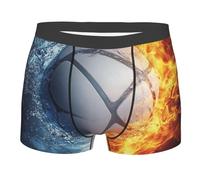 Biancheria intima respirabile a 4 pollici respirabile di comfort molle del pugile degli uomini di marmo blu rosa, Pallavolo Acqua e Fuoco 7, L