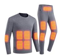 Biancheria intima riscaldata per uomo | Foderato in pile, 3 livelli di calore, ricarica USB, lavabile in lavatrice, power bank non incluso