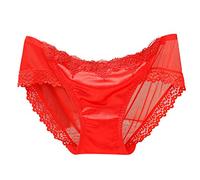 Biancheria intima sexy da donna, biancheria intima sexy in pizzo aperto, pantaloni G, pigiama, mutandine, Colore: rosso, M