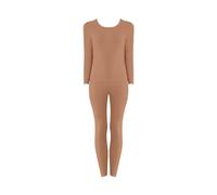 Biancheria intima termica da donna, top e parte inferiore, set di biancheria termica accogliente, morbida, leggings elastici, slim fit, loungewear in peluche, tuta termica invernale per il tempo