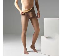 Biancheria intima termica da uomo lunga con vita alta foderata in pile caldo collant elastici per sonno invernale in nylon scomparto per palloncino nero M/L (pantaloni M Button Coffee)