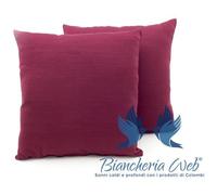 BIANCHERIA WEB - Coppia Cuscini Arredo Imbottiti Tessuto Ottoman In Tinta Unita Bordeaux 06 40x40 Bordeaux 06