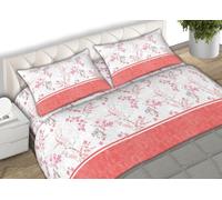 BIANCHERIAWEB Completo Lenzuola 100% Cotone Made Italy Fantasia Floreale Venezia C.N Matrimoniale Rosa