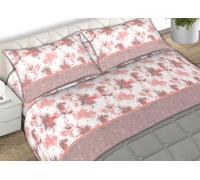 BIANCHERIAWEB Completo Lenzuola In Morbida Flanella Made Italy Disegno Stain C.N 1 Piazza E Mezza Rosa