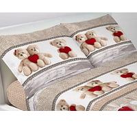 BIANCHERIAWEB Completo Lenzuola Letto In 100% Cotone Made In Italy Disegno Sweet Orsetto