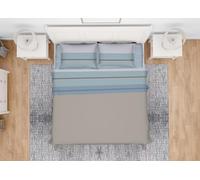 BIANCHERIAWEB Completo Lenzuola Letto In 100% Cotone Made Italy Disegno Scia Francese Azzurro