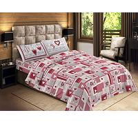 BIANCHERIAWEB Completo Lenzuola Letto Lenzuolo Cordonetto Sotto Angoli Federa In 100% Cotone Made in Italy Fantasia Moderna