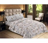 BIANCHERIAWEB Completo Lenzuola Letto Lenzuolo Cordonetto Sotto Angoli Federa In 100% Cotone Made in Italy Fantasia Moderna