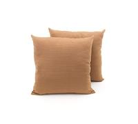 BIANCHERIAWEB Coppia Cuscini Arredo Imbottiti Tessuto Ottoman in Tinta Unita Biscotto 36 40x40 Biscotto 36