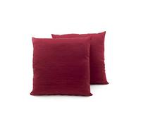 BIANCHERIAWEB Coppia Cuscini Arredo Imbottiti Tessuto Ottoman in Tinta Unita Bordeaux 27 40x40 Bordeaux 27