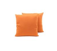 BIANCHERIAWEB Coppia Cuscini Arredo Imbottiti Tessuto Ottoman in Tinta Unita Colore Arancio 24 50x50 Arancio 24
