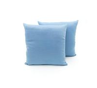 BIANCHERIAWEB Coppia Cuscini Arredo Imbottiti Tessuto Ottoman in Tinta Unita Colore Azzurro 31 40x40 Azzurro 31