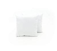 Coppia Cuscini Arredo Imbottiti Tessuto Ottoman In Tinta Unita Colore Bianco 25