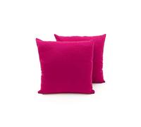 BIANCHERIAWEB Coppia Cuscini Arredo Imbottiti Tessuto Ottoman in Tinta Unita Colore Fucsia 30 60x60 Fuxia 30