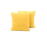 BIANCHERIAWEB Coppia Cuscini Arredo Imbottiti Tessuto Ottoman in Tinta Unita Colore Giallo 04 40x40 Giallo 04