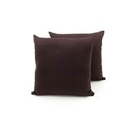 BIANCHERIAWEB Coppia Cuscini Arredo Imbottiti Tessuto Ottoman in Tinta Unita Colore Marrone 26 40x40 Marrone 26