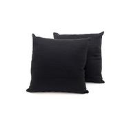 BIANCHERIAWEB Coppia Cuscini Arredo Imbottiti Tessuto Ottoman in Tinta Unita Colore Nero 22 40x40 Nero 22