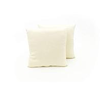 BIANCHERIAWEB Coppia Cuscini Arredo Imbottiti Tessuto Ottoman in Tinta Unita Colore Panna 12 50x50 Panna 12