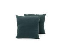 BIANCHERIAWEB Coppia Cuscini Arredo Imbottiti Tessuto Ottoman in Tinta Unita Colore Verdone 08 40x40 Verdone 08