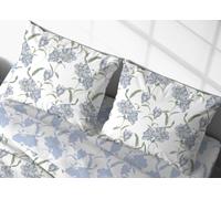 BIANCHERIAWEB Coppia Federe Cuscino Letto Bottoni Laterali 100% Cotone Disegno Magnolia GI Federe Azzurro