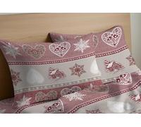 BIANCHERIAWEB Coppia Federe Cuscino Letto Bottoni Laterali 100% Cotone Disegno Stelvio