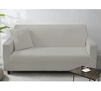 BIANCHERIAWEB Copridivano Antimacchia Elasticizzato Penisola Componibile Tinta Unita Modello Perfetto 2+2 Grigio Chiaro