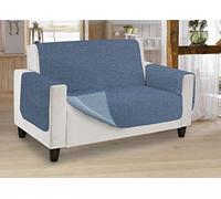 BIANCHERIAWEB Copridivano Antiscivolo in Tinta Unita Modello O.B. 2 Posti Blu