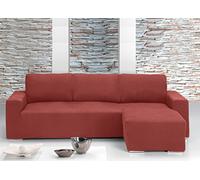 BIANCHERIAWEB Copridivano con Penisola Chaise Longue Tinta Unita Siena MOD Capri Destra Siena