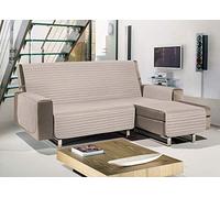 BIANCHERIAWEB Copridivano con Penisola Modello Olimpo Telo Copri Divano Trapuntato Salvadivano Impermeabile e Antimacchia Colore Beige
