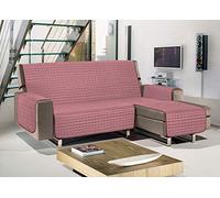 BIANCHERIAWEB Copridivano con Penisola Sofà Cover Trapuntato Antimacchia Double Face 240cm Rubino