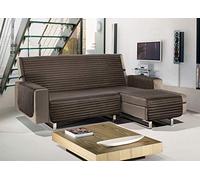 BIANCHERIAWEB Copridivano Con Penisola Telo Copri Divano Reversibile Salvadivano Trapuntato Impermeabile Antimacchia In Tinta Unita Modello Best Colore Marrone