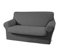 BIANCHERIAWEB Copridivano-Copripoltrona Antimacchia Elasticizzato Tinta Unita Vari Colori Modello Magic 3 Posti Grigio Scuro