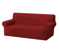 BIANCHERIAWEB Copridivano Copriseduta Sofà Elasticizzato Tinta Unita Smile Tessuto Millerighe 2 Posti Bordeaux