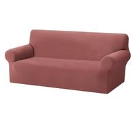 BIANCHERIAWEB Copridivano Copriseduta Sofà Elasticizzato Tinta Unita Smile Tessuto Millerighe 4 Posti Rosa Antico
