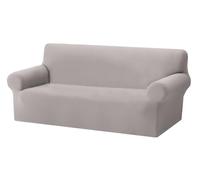BIANCHERIAWEB Copridivano Copriseduta Sofà Elasticizzato Tinta Unita Smile Tessuto Millerighe 4 Posti Grigio Sassi