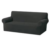 BIANCHERIAWEB Copridivano Copriseduta Sofà Elasticizzato Tinta Unita Smile Tessuto Millerighe 4 Posti Stone